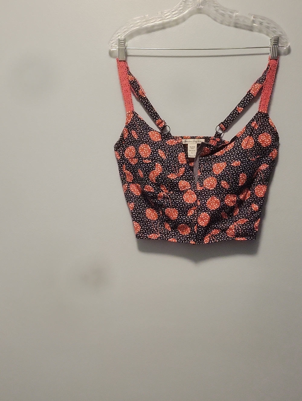 American Rag Coral Dot Floral Crop Top